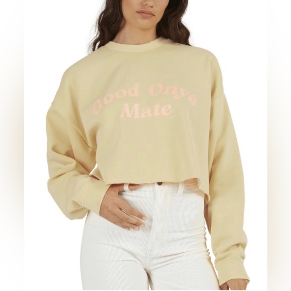 Billabong | Sunburst 'Good Onya Mate' Crop Sweatshirt - Size Women’s M